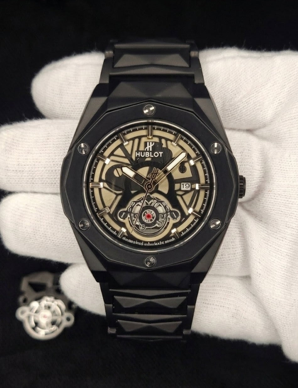Luxury Hublot Style Skeleton Dial Men’s Watch – 4 Colors