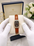 Luxury Women’s Rectangular Crystal Bezel Watch