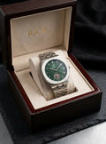 RIIK Silver Stainless Steel Watch with Textured Dial for Men