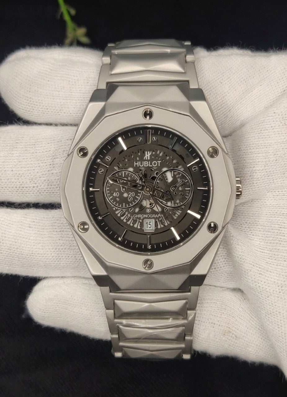 Luxury Hublot Style Skeleton Dial Men’s Watch – 4 Colors