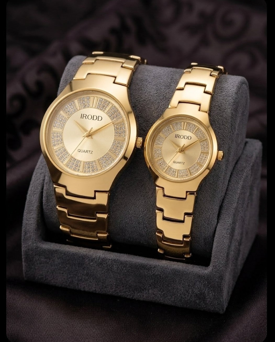 RODD Gold Couple Watch Set – Luxury Crystal Dial Quartz Watches