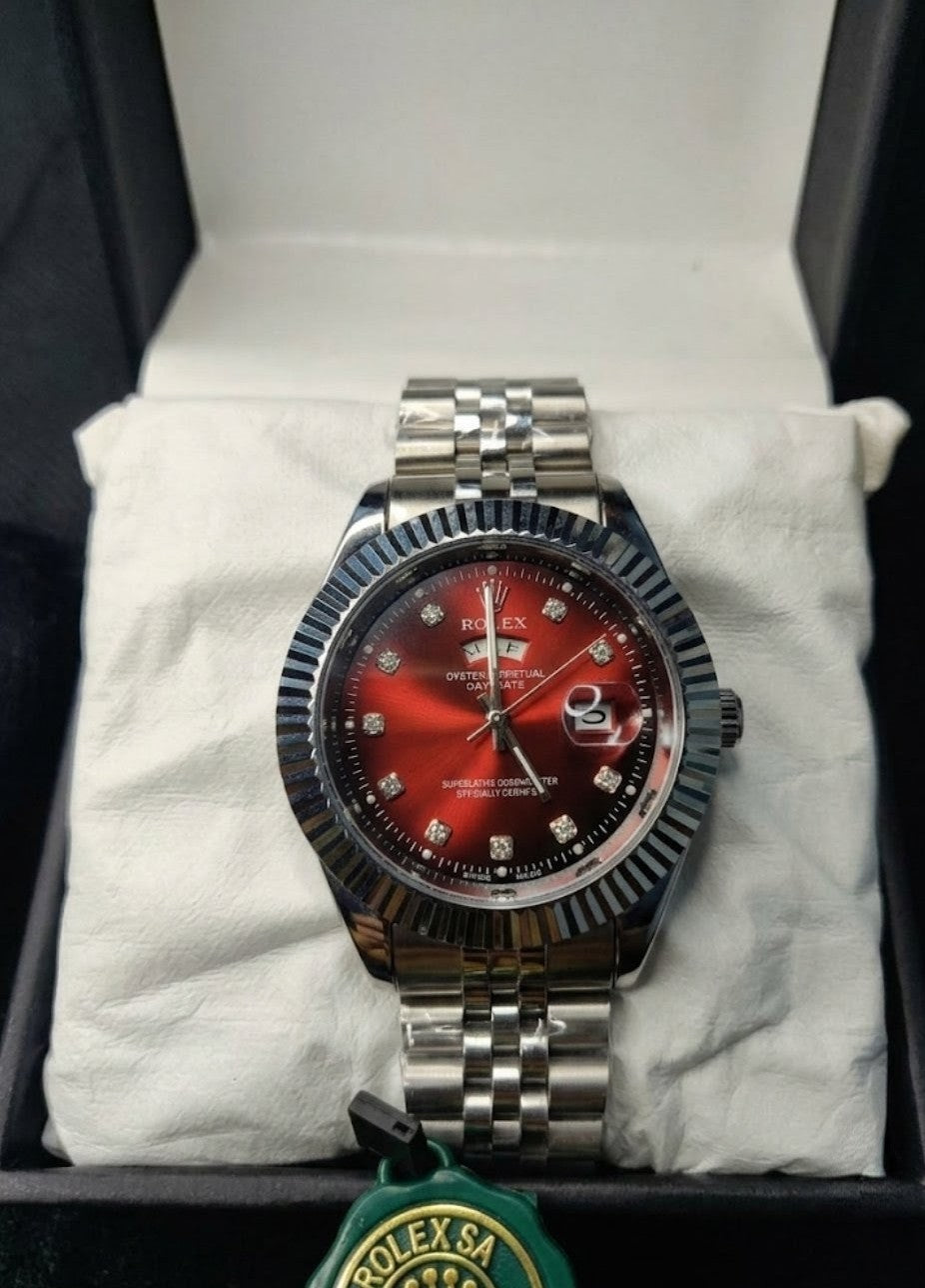 Luxury Men's Stainless Steel Date Display Wristwatch – Premium Diamond Dial