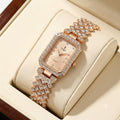 Crystal Fire Elegant Women’s Crystal-Studded Quartz Watch