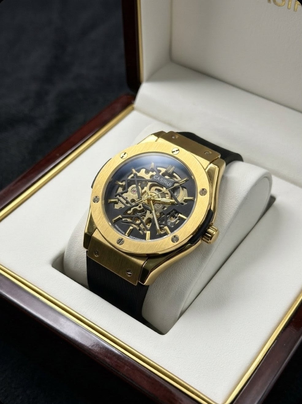 Luxury Gold Skeleton Automatic Watch