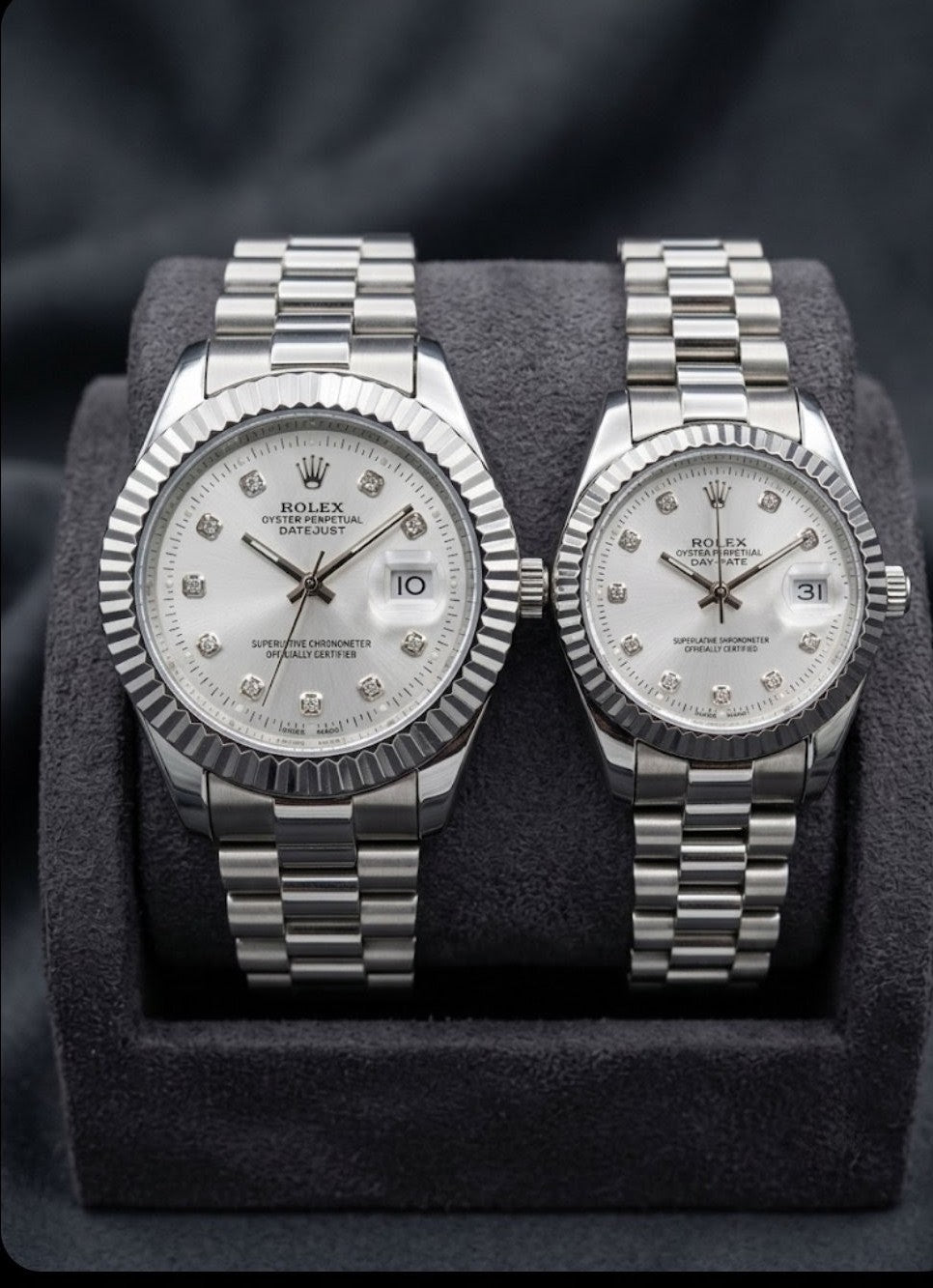Luxury Rolex Style Couple Watches – Stainless Steel