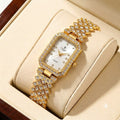 Crystal Pirel Rose Gold Women's Quartz Bracelet Watch
