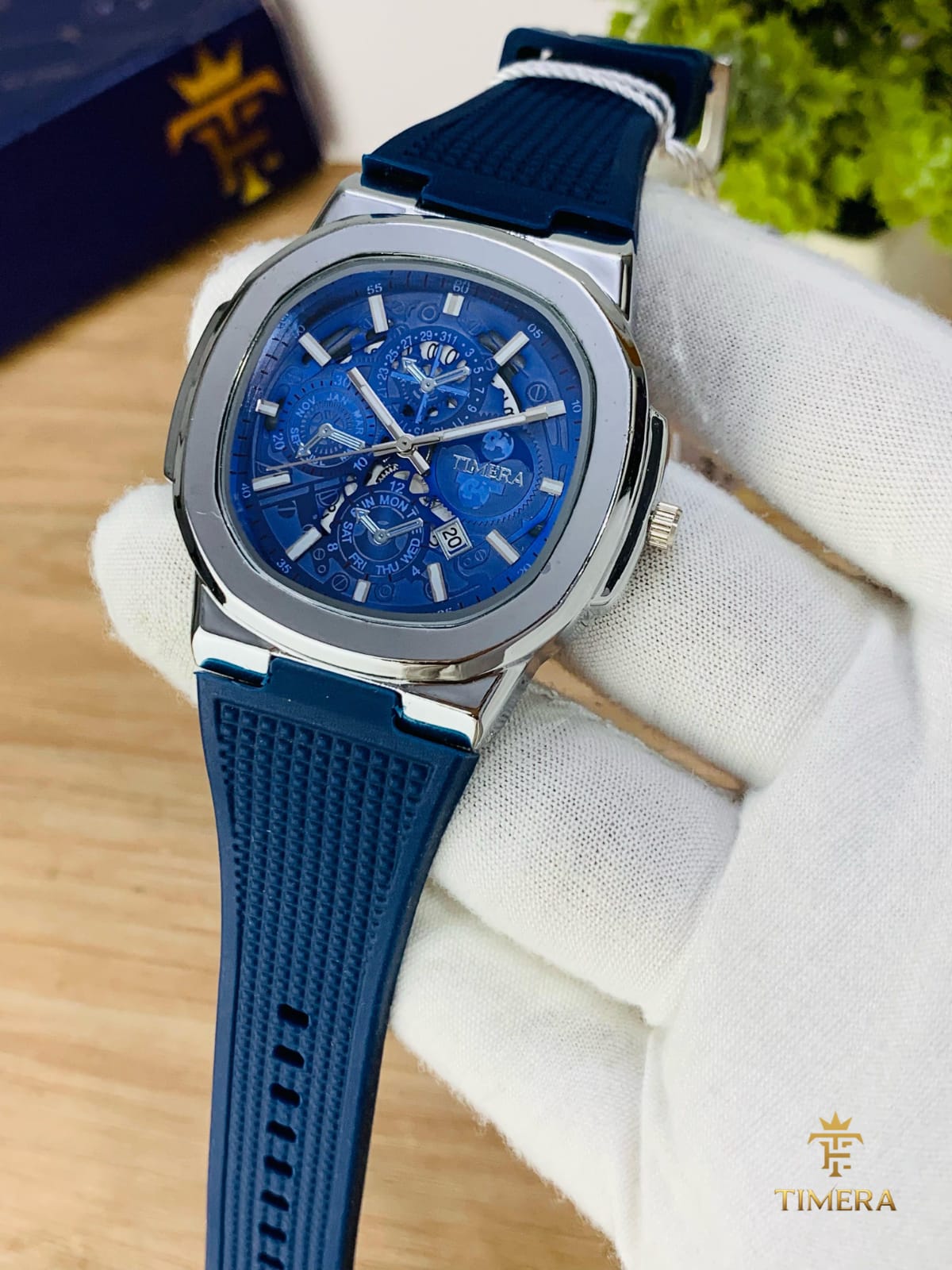 Timera Luxury Skeleton Analog Watch – Multicolor Silicone Strap