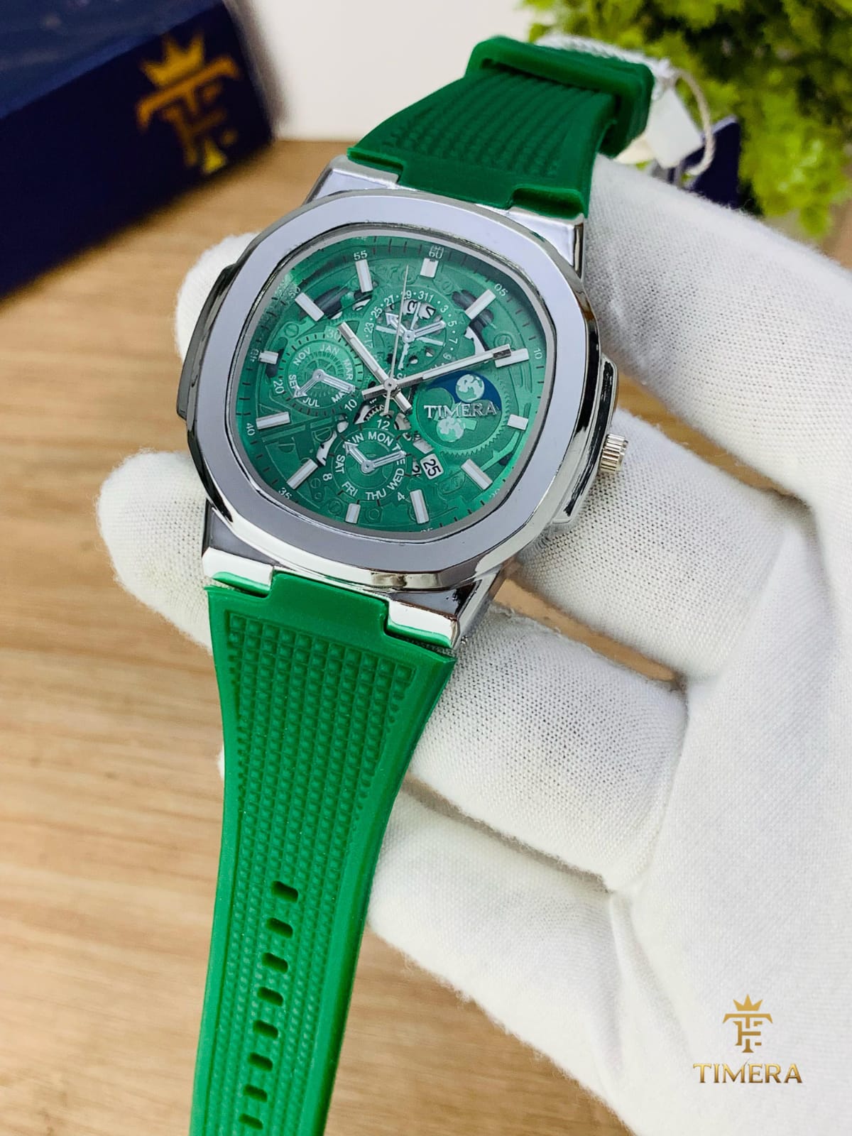 Timera Luxury Skeleton Analog Watch – Multicolor Silicone Strap