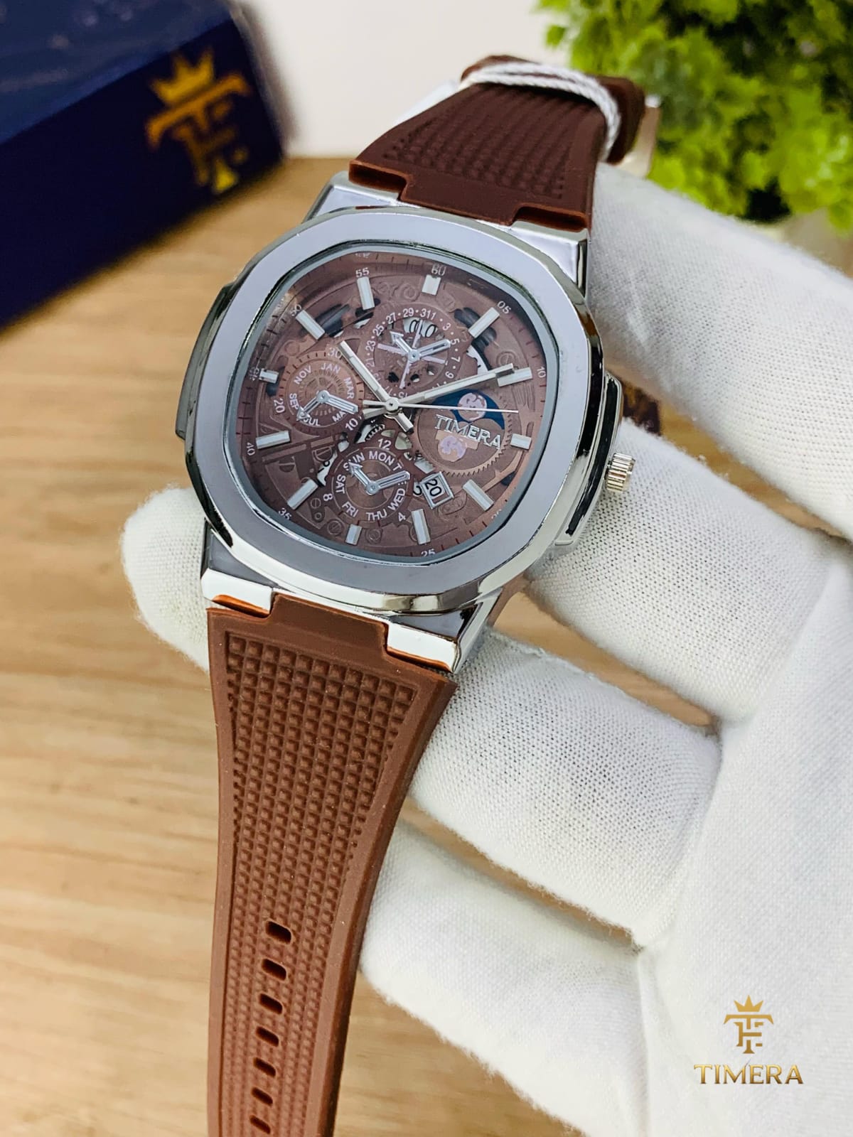 Timera Luxury Skeleton Analog Watch – Multicolor Silicone Strap