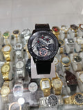 FITRON Men's Skeleton Analog Watch with Black Leather Strap ✅
