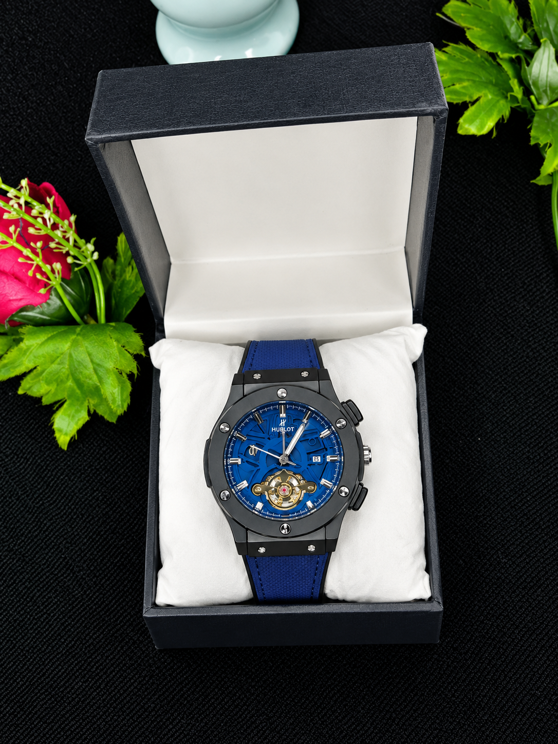 Luxury samiAutomatic Skeleton Tourbillon-Style Men’s Wristwatch – Stainless Steel Case & Leather Strap