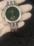 RIIK Silver Stainless Steel Watch with Textured Dial for Men