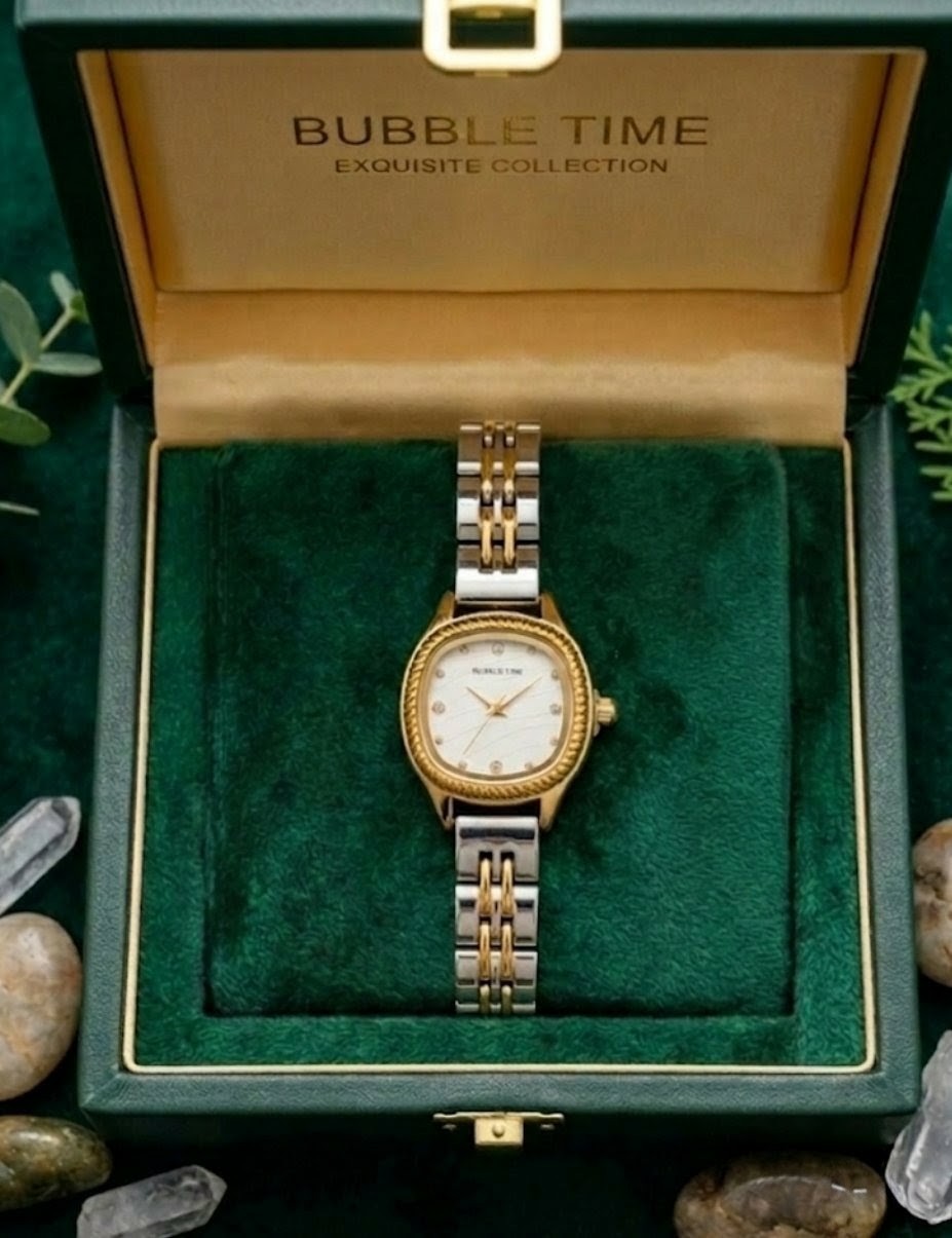 Bubble Time Exquisite Women’s Two-Tone Stainless Steel Watch