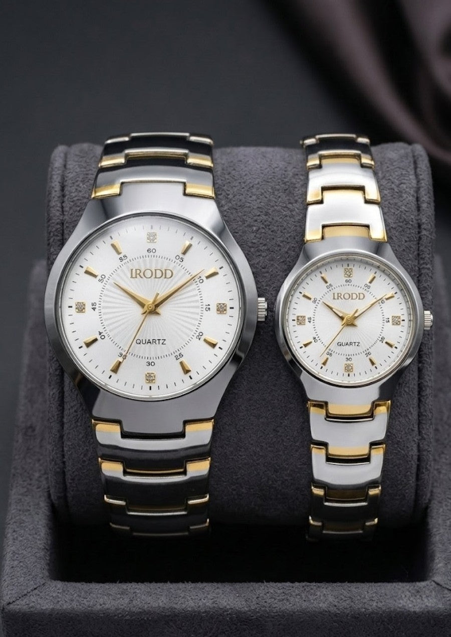 IRODD Silver Couple Watch Set – Quartz