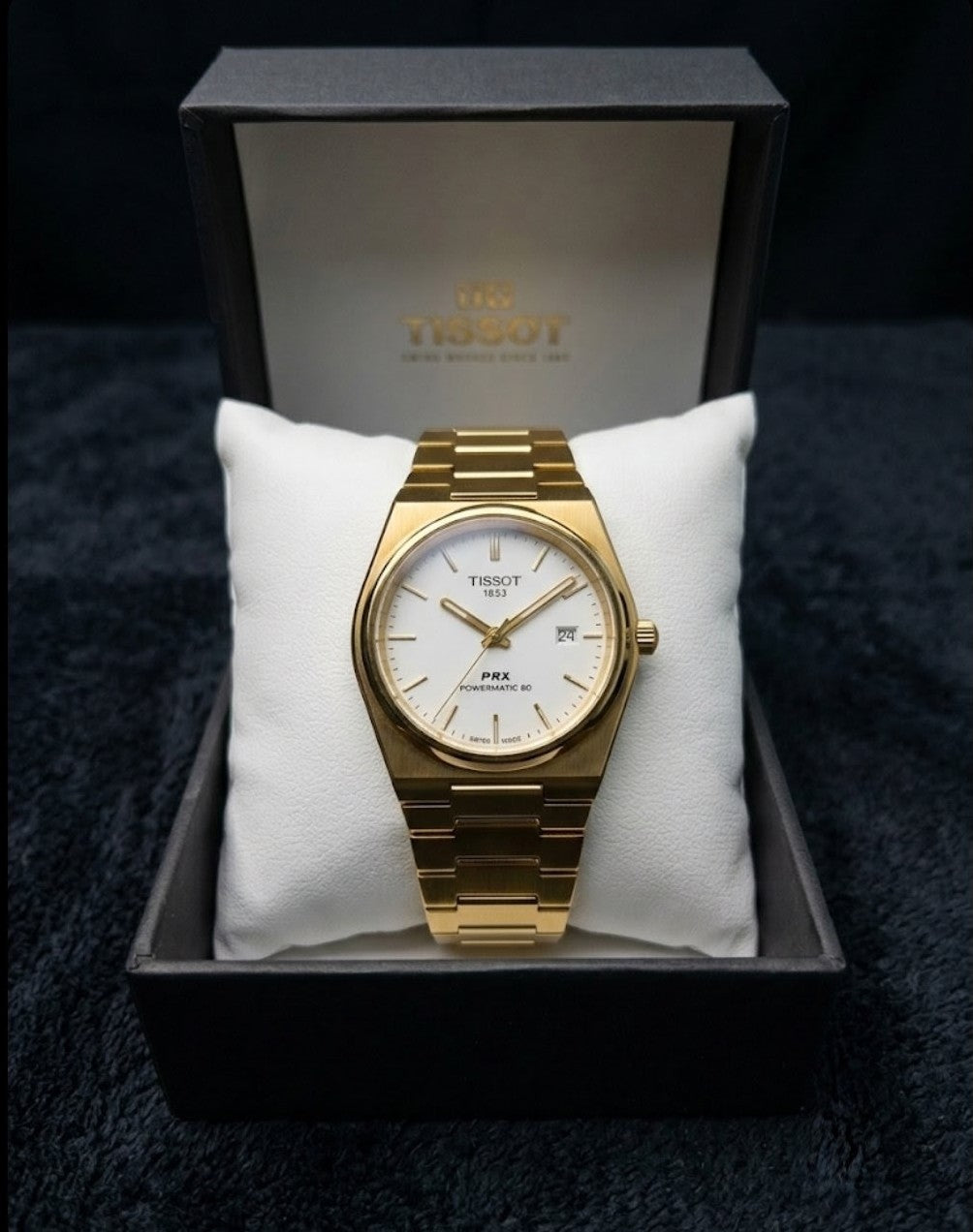 Tissot PRX Powermatic 80 Gold Tone Luxury Watch