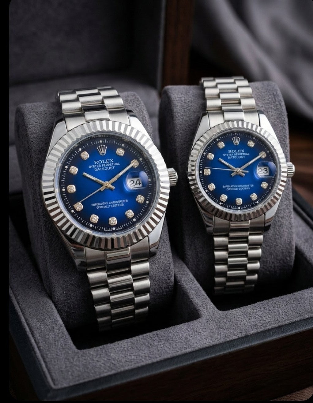 Luxury Rolex Style Couple Watches – Stainless Steel