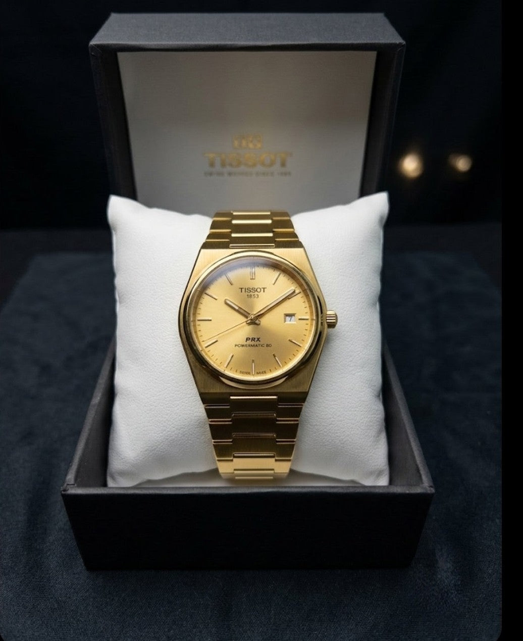 Tissot PRX Powermatic 80 Gold Tone Luxury Watch