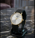 Men's Gold Analog Watch with Silicone Strap